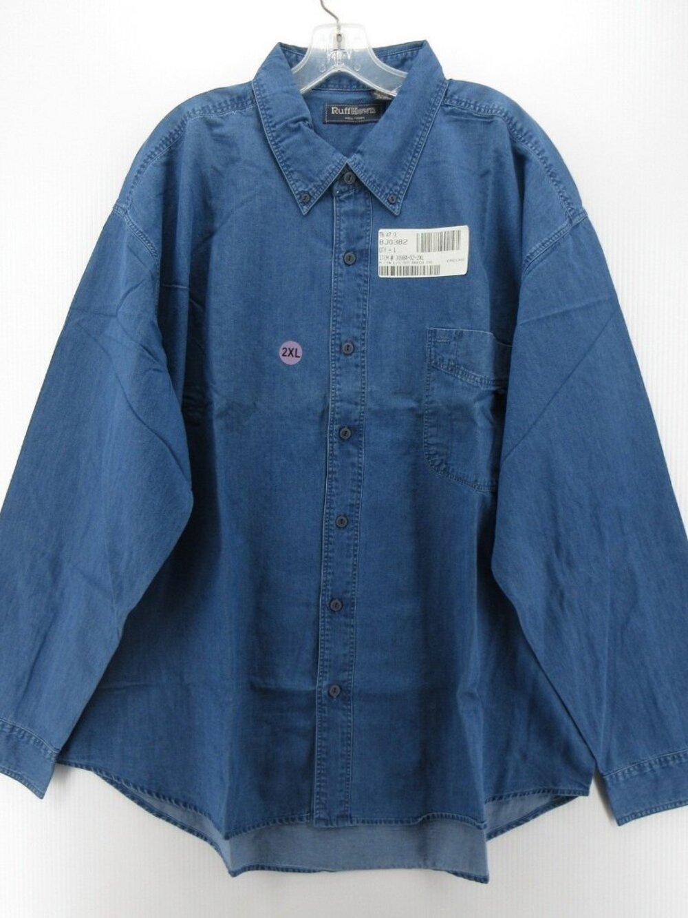 VINTAGE Ruff Hewn Shirt XXL Denim Button Down Workwear Utility Y2K NEW